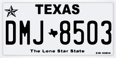 TX license plate DMJ8503