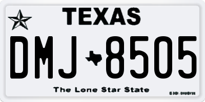 TX license plate DMJ8505