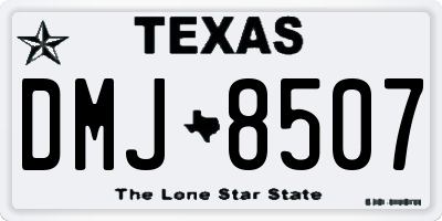 TX license plate DMJ8507