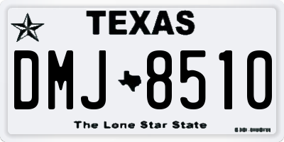 TX license plate DMJ8510