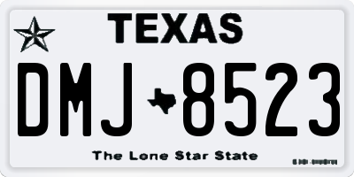 TX license plate DMJ8523