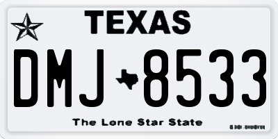 TX license plate DMJ8533