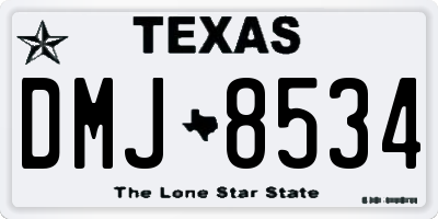 TX license plate DMJ8534