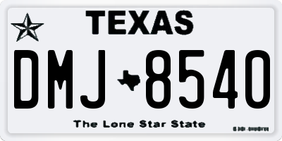 TX license plate DMJ8540