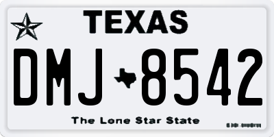 TX license plate DMJ8542