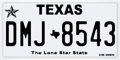 TX license plate DMJ8543
