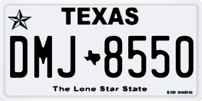 TX license plate DMJ8550