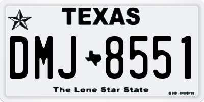 TX license plate DMJ8551