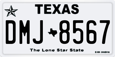 TX license plate DMJ8567