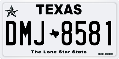 TX license plate DMJ8581