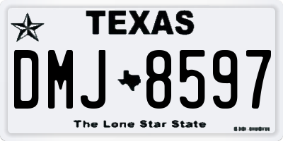 TX license plate DMJ8597