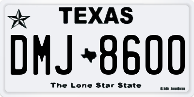 TX license plate DMJ8600