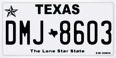 TX license plate DMJ8603