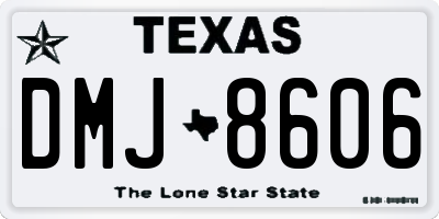 TX license plate DMJ8606