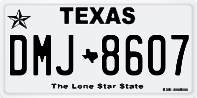 TX license plate DMJ8607