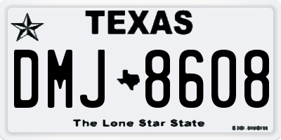 TX license plate DMJ8608