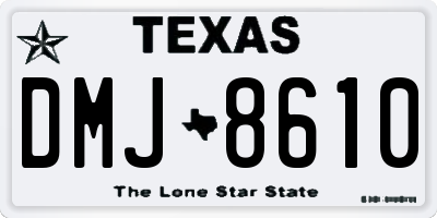 TX license plate DMJ8610