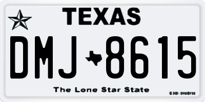 TX license plate DMJ8615