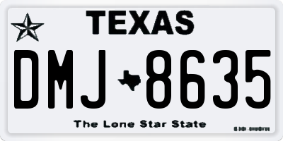 TX license plate DMJ8635