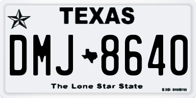 TX license plate DMJ8640