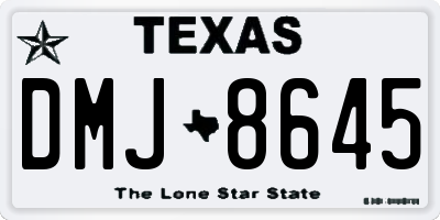 TX license plate DMJ8645