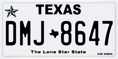 TX license plate DMJ8647