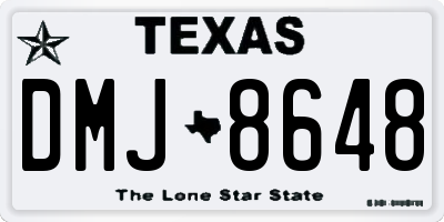 TX license plate DMJ8648