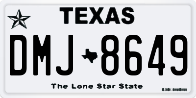 TX license plate DMJ8649