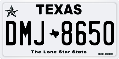 TX license plate DMJ8650