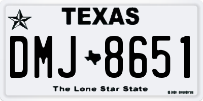 TX license plate DMJ8651