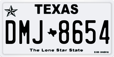 TX license plate DMJ8654