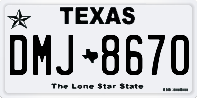 TX license plate DMJ8670