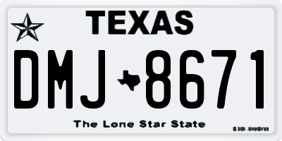 TX license plate DMJ8671