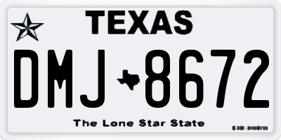 TX license plate DMJ8672