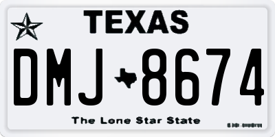 TX license plate DMJ8674