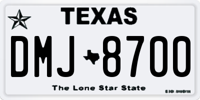 TX license plate DMJ8700