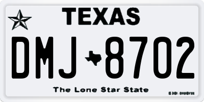 TX license plate DMJ8702