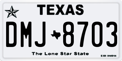 TX license plate DMJ8703