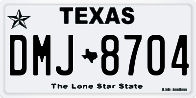 TX license plate DMJ8704