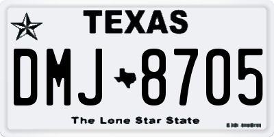 TX license plate DMJ8705