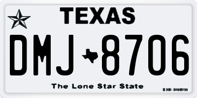 TX license plate DMJ8706