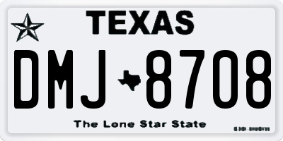 TX license plate DMJ8708