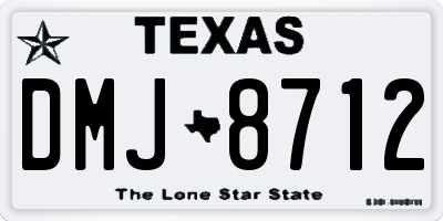 TX license plate DMJ8712