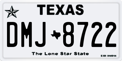 TX license plate DMJ8722