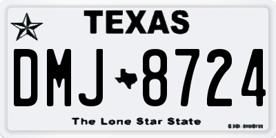 TX license plate DMJ8724