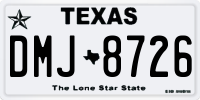 TX license plate DMJ8726