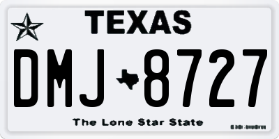 TX license plate DMJ8727