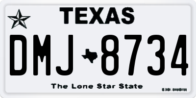 TX license plate DMJ8734