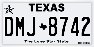 TX license plate DMJ8742