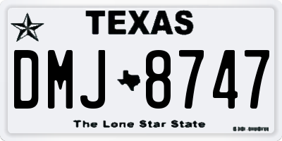 TX license plate DMJ8747